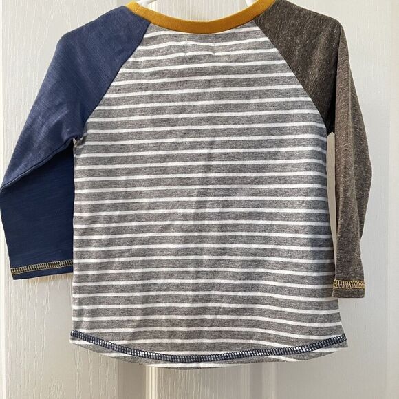 Mud Pie Game Day Football Applique Tee Long Sleeve Boys Size S 12-18 Months NWT - Picture 10 of 10